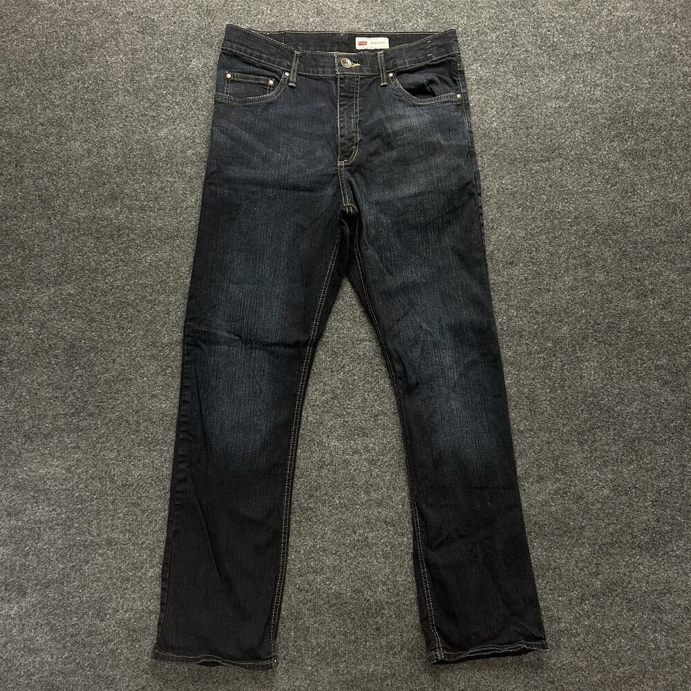 Wrangler 95STTSH Straight Fit Dark Wash Jeans Men's Size 32x30 Stretch Mid-Rise